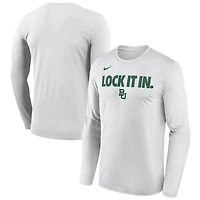 Men's Nike  White Baylor Bears 2026 On-Court Bench Long Sleeve T-Shirt