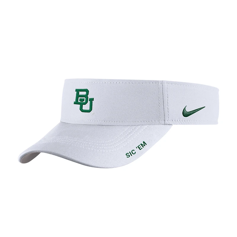 Visière ajustable Nike blanche pour homme Baylor Bears On-Field Softball Authentic Ace Performance