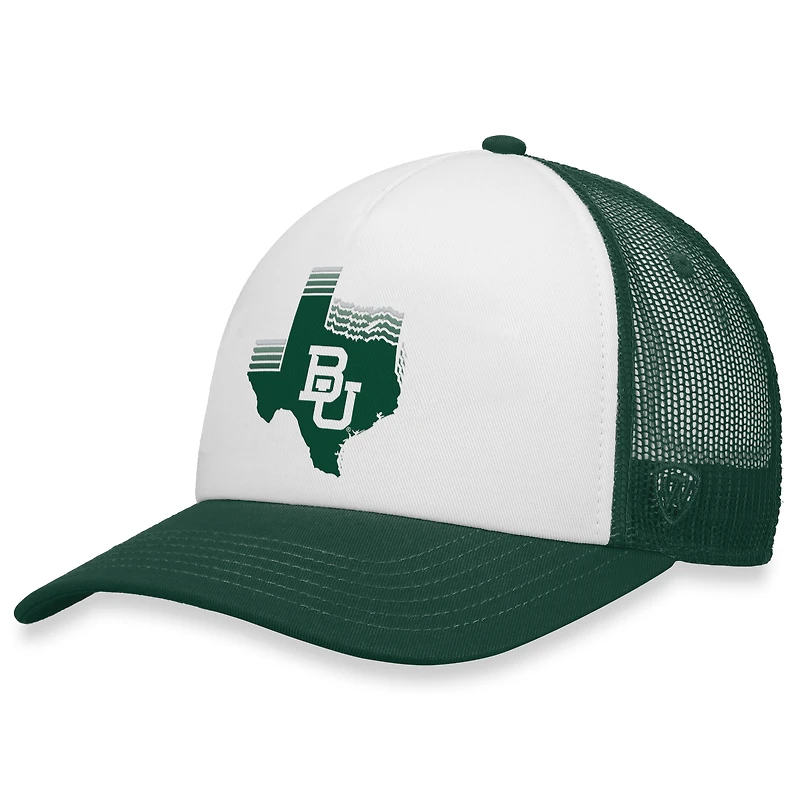 Casquette Snapback Tone Down Trucker Bears Top of the World blanche/verte pour homme