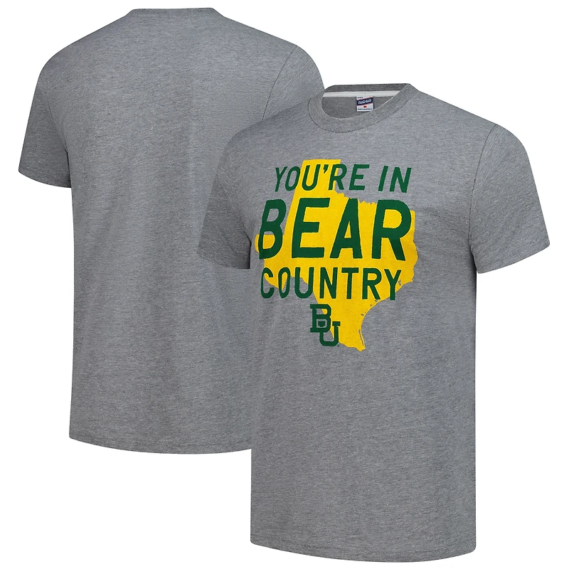 Unisex Charlie Hustle  Heather Gray Baylor Bears Bear Country Tri-Blend T-Shirt