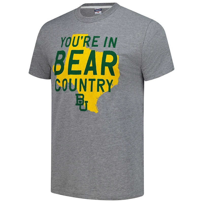 Unisex Charlie Hustle  Heather Gray Baylor Bears Bear Country Tri-Blend T-Shirt
