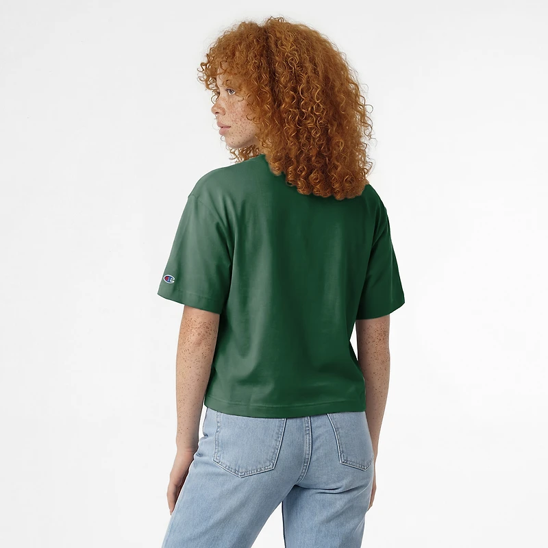 T-shirt court à logo vert Champion Baylor Bears pour femmes