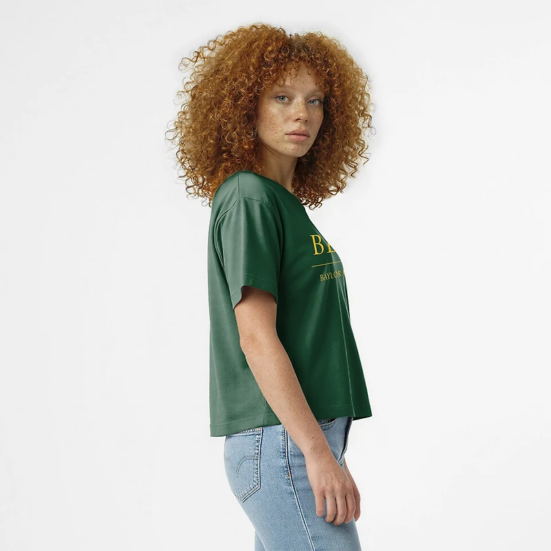 Women's Champion Green Baylor Bears Waist Length Wordmark T-Shirt