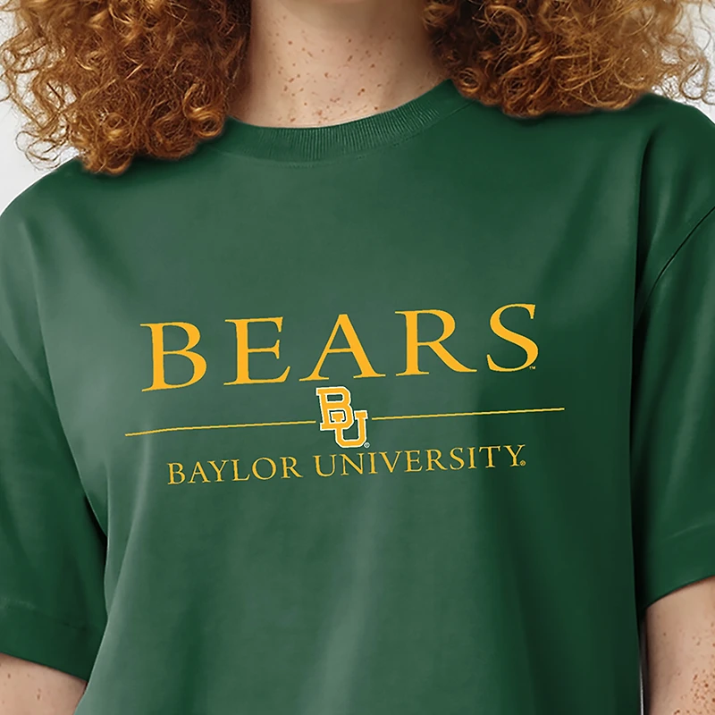 Women's Champion Green Baylor Bears Waist Length Wordmark T-Shirt