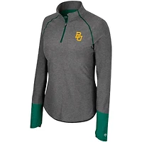 Haut à manches raglan et quart de zip Colosseum Black Baylor Bears Morningside pour femmes