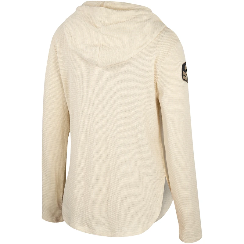 T-shirt à capuche manches longues Colosseum Cream Baylor Bears OHT pour femmes, appréciation militaire Casey Raglan