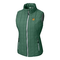 Women's Cutter & Buck Heather Green Baylor Bears Vault Rainier PrimaLoft Eco Full-Zip Puffer Vest
