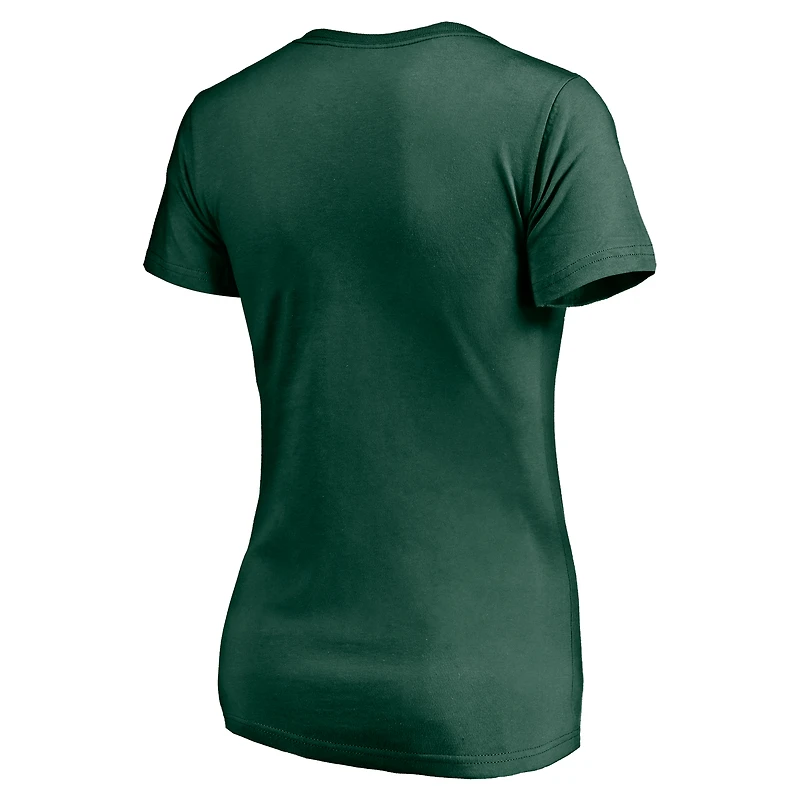 T-shirt à col en V Fanatics Green Baylor Bears 2021, champions nationaux de basketball masculin de la NCAA, Triple Threat