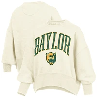 Sweat-shirt ras du cou surdimensionné à taille haute pour femme, imprimé naturel des Baylor Bears