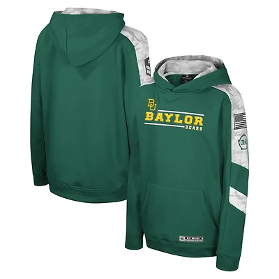 Pull à capuche camouflage numérique Cyclone vert Colosseum pour jeunes Baylor Bears OHT, hommage aux militaires