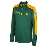Youth Colosseum  Green Baylor Bears OHT Military Appreciation Cyclone Quarter-Zip Windshirt