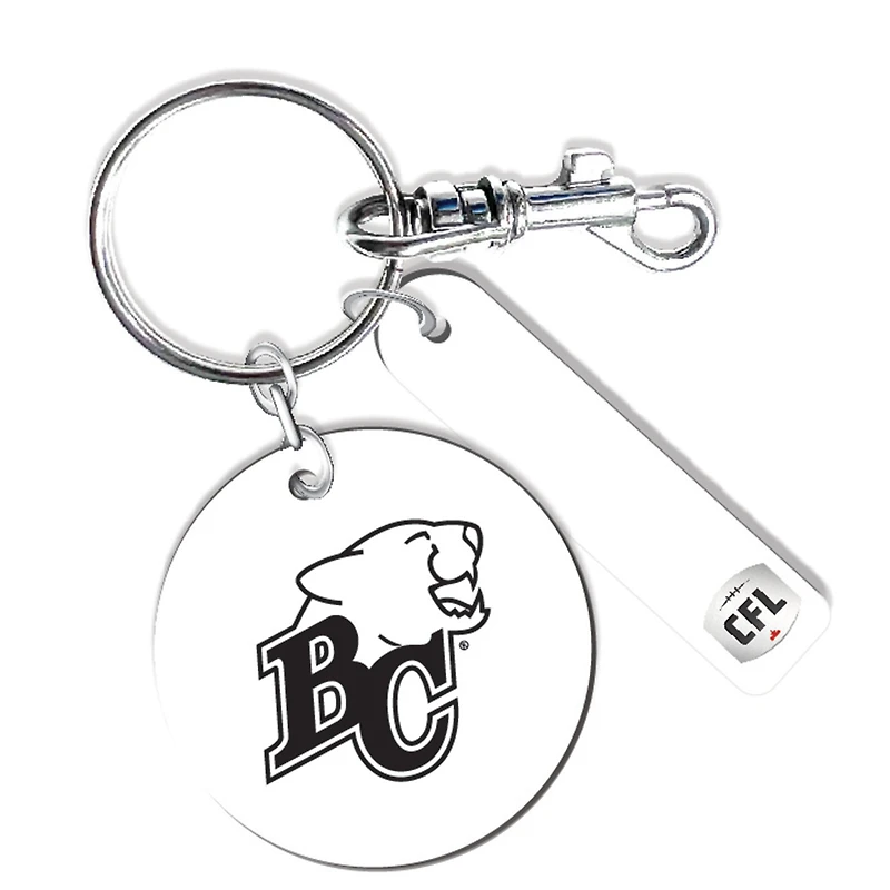BC Lions Personalized Leather Round Keychain