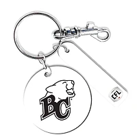 BC Lions Personalized Leather Round Keychain