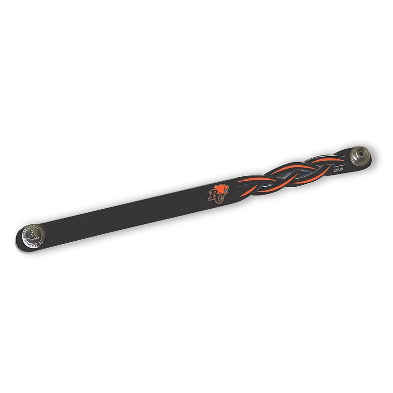 BC Lions Personalized Leather Single Braid Bracelet