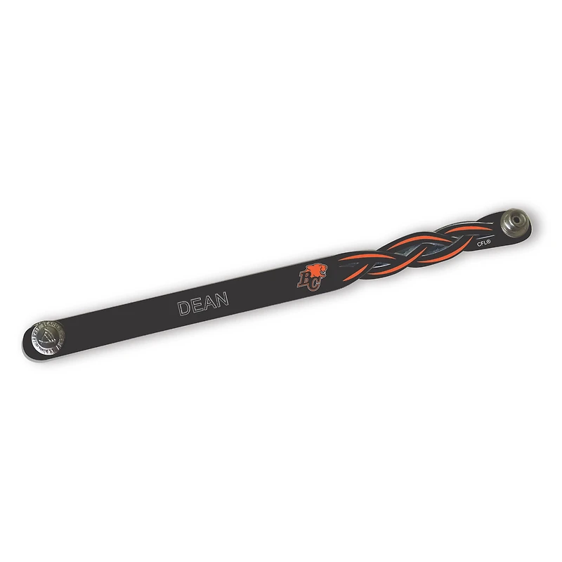 BC Lions Personalized Leather Single Braid Bracelet