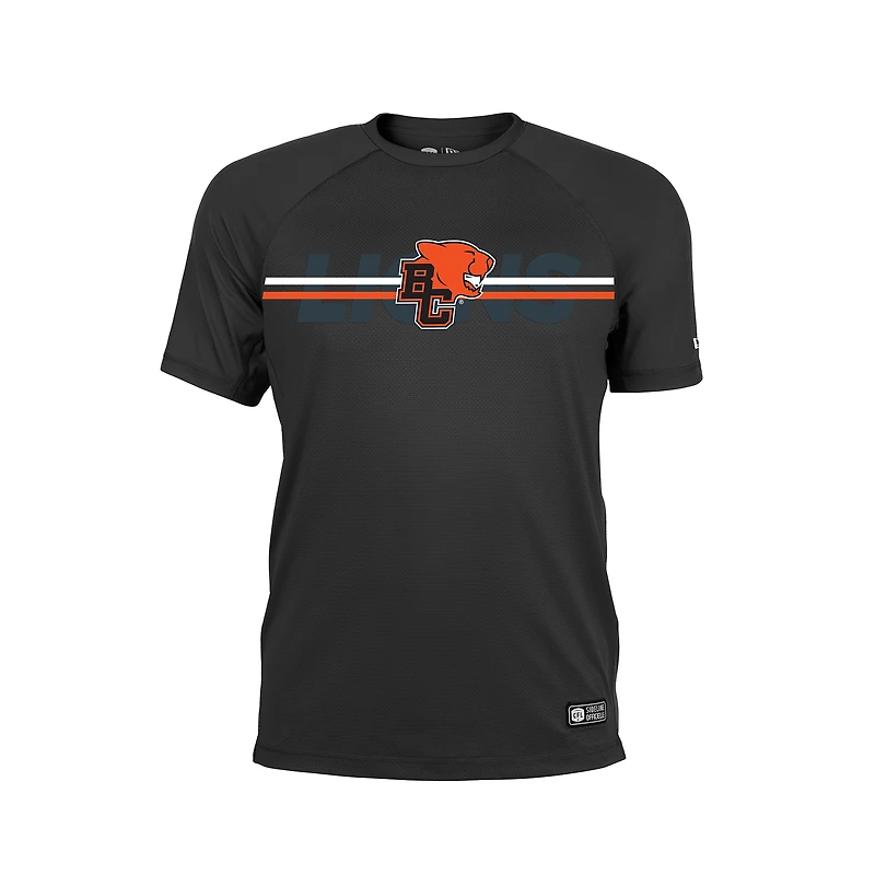 Men's New Era Black BC Lions 2026 Sideline Texter Raglan T-Shirt