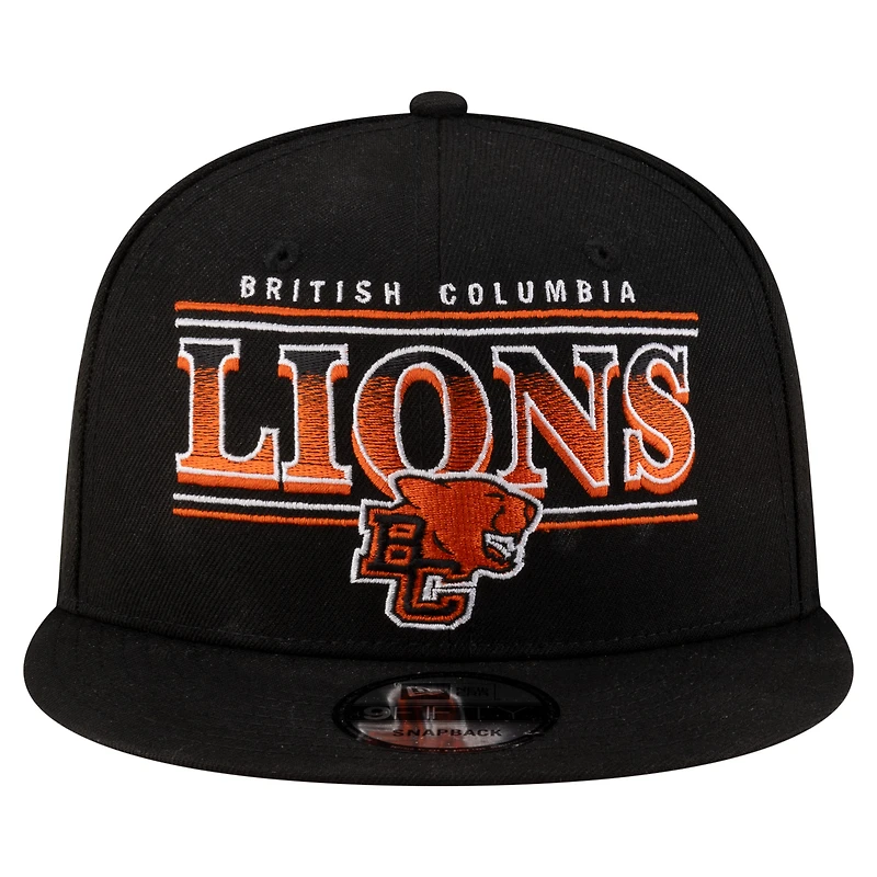 Casquette snapback noire New Era BC Lions Sideline 9FIFTY pour homme