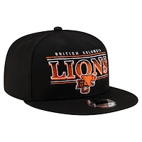 Casquette snapback noire New Era BC Lions Sideline 9FIFTY pour homme