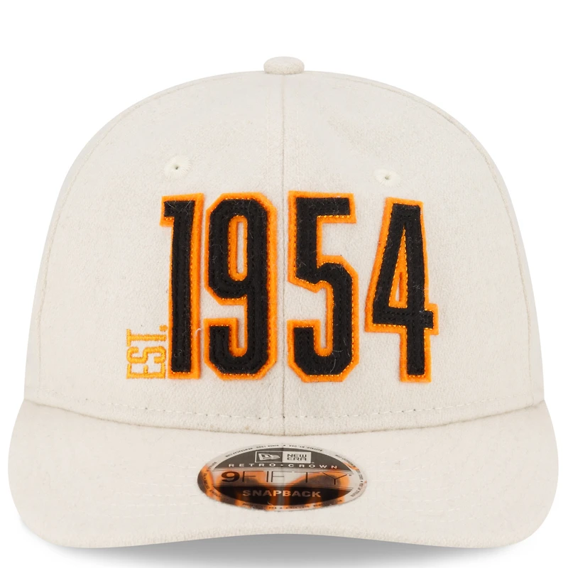 Casquette Snapback réglable New Era BC Lions Turf Traditions Retro Crown 9FIFTY crème pour hommes