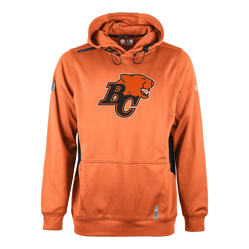 Men's New Era  Orange BC Lions Sideline Clutch Performance Pullover Hoodie