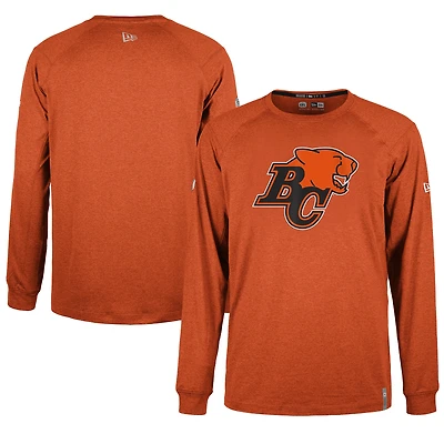Men's New Era  Orange BC Lions Sideline Thrive Performance Long Sleeve T-Shirt