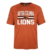 T-shirt de performance universitaire BC Lions Sideline New Era pour homme, orange
