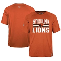 T-shirt de performance universitaire BC Lions Sideline New Era pour homme, orange