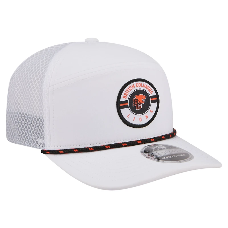 Casquette ajustable New Era blanche BC Lions 2026 Sideline Rope 9SEVETNTY pour homme