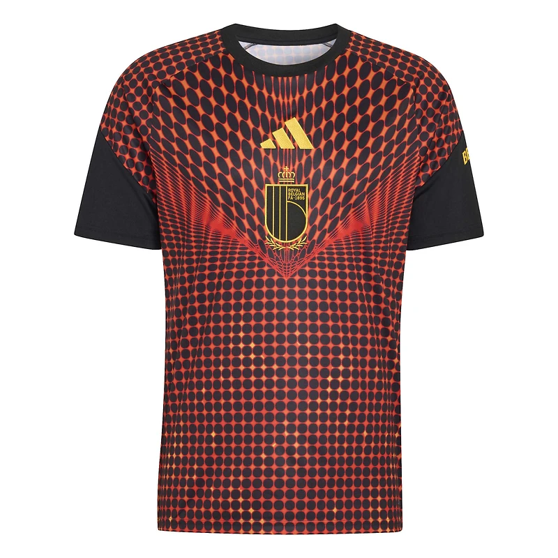 Maillot d'avant-match adidas noir homme de l'équipe nationale belge 2026