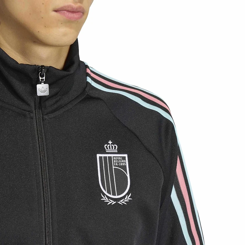 Men's adidas Black Belgium National Team Originals Full-Zip Track Jacket