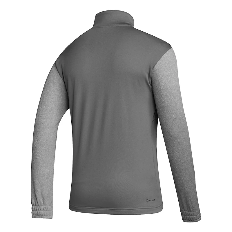 Haut à manches longues et demi-zippé adidas gris pour homme avec écusson de l'équipe nationale Belgique