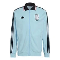 Veste zippée intégrale adidas Anthem pour homme, bleu clair, équipe nationale belge 2026, extérieur