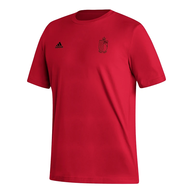 T-shirt adidas rouge avec écusson de l'équipe nationale Belgique pour hommes