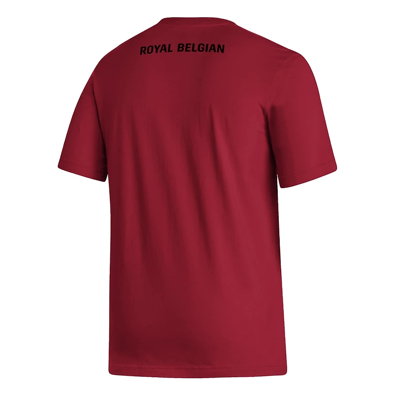 T-shirt rouge à écusson de l'équipe nationale Belgique adidas pour homme
