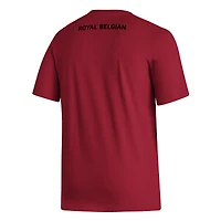 T-shirt rouge à écusson de l'équipe nationale Belgique adidas pour homme