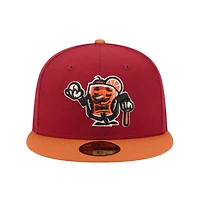 Casquette ajustée 59FIFTY pour homme New Era rouge foncé Beloit Sky Carp Theme Nights