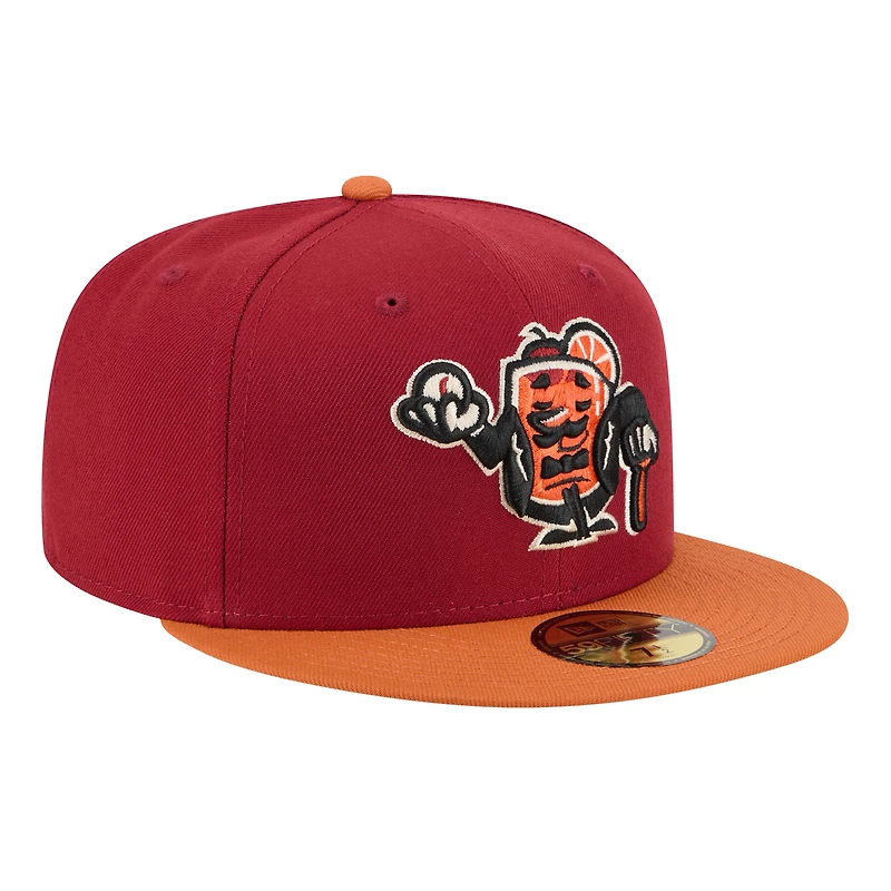 Casquette ajustée 59FIFTY pour homme New Era rouge foncé Beloit Sky Carp Theme Nights