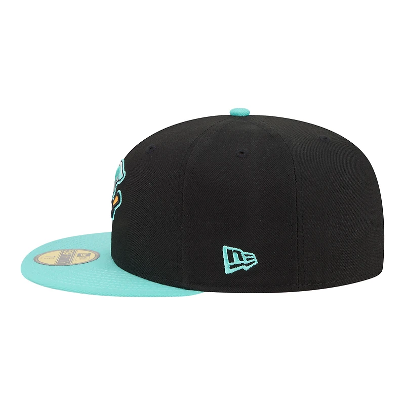 Men's New Era Black/Aqua Beloit Sky Carp Minor League Theme Nights 59FIFTY Fitted Hat