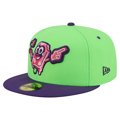 Casquette ajustée Beloit Sky Carp Copa de la Diversión 59FIFTY vert fluo New Era pour homme