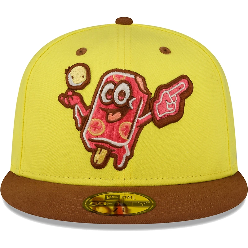 Men's New Era Yellow Beloit Sky Carp Copa De La Diversion 59FIFTY Fitted Hat