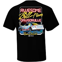 T-shirt à carreaux noirs pour homme Bill Elliott Dawsonville, imprimé recto-verso