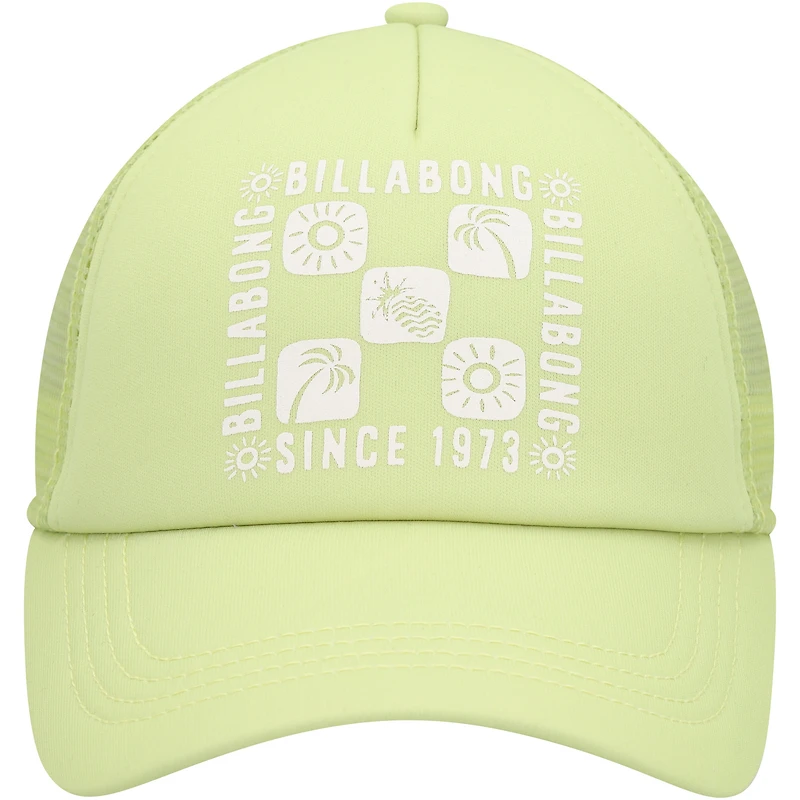Casquette Snapback Billabong Neon Green Ohana Trucker pour filles et jeunes