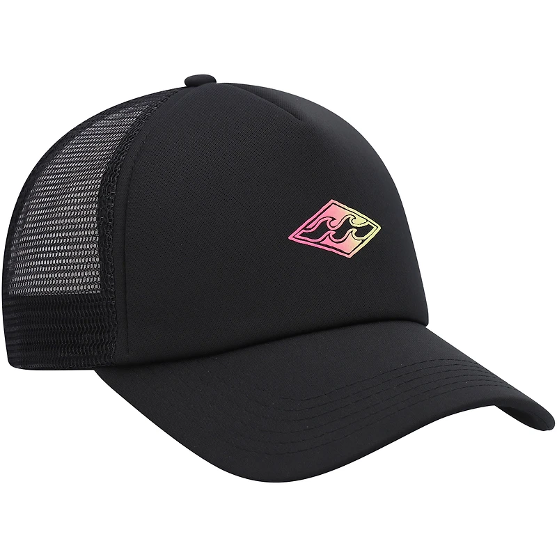 Casquette Billabong Black Podium Foam Front Neon Logo Trucker Snapback pour homme