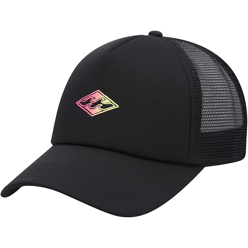 Casquette Billabong Black Podium Foam Front Neon Logo Trucker Snapback pour homme