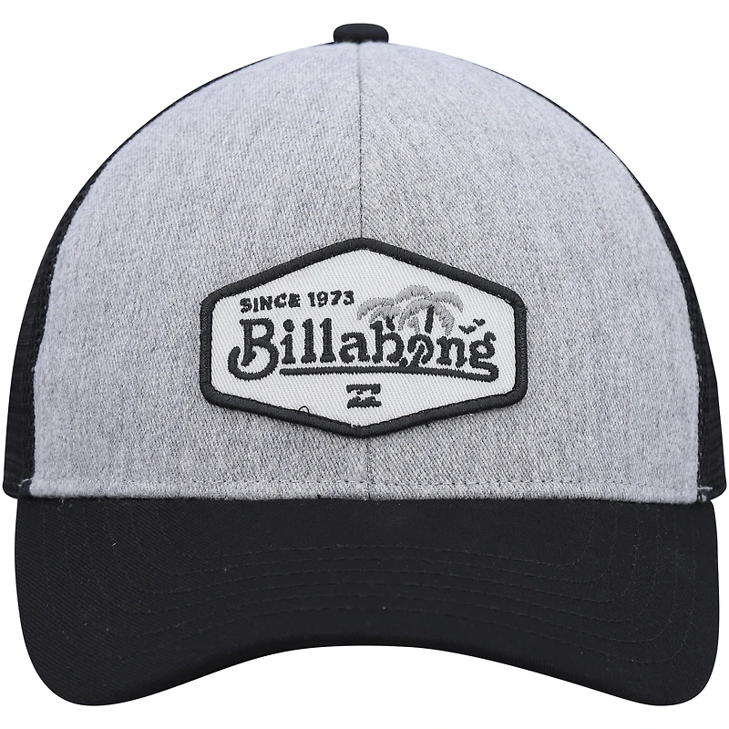Men's Billabong Heather Gray/Black Walled Trucker Adjustable Snapback Hat