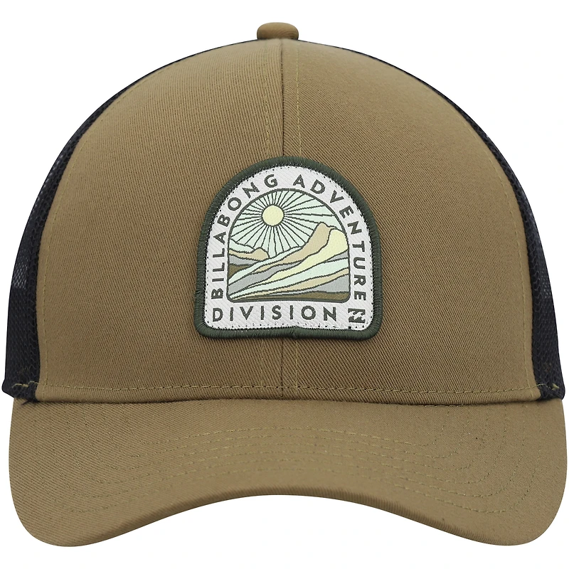 Men's Billabong Tan/Black Adventure Division Trucker Adjustable Snapback Hat