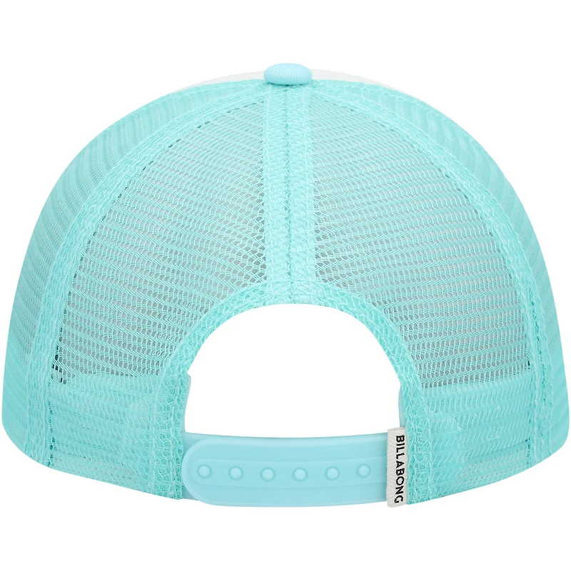 Women's Billabong  White/Aqua Pitstop Trucker Snapback Hat