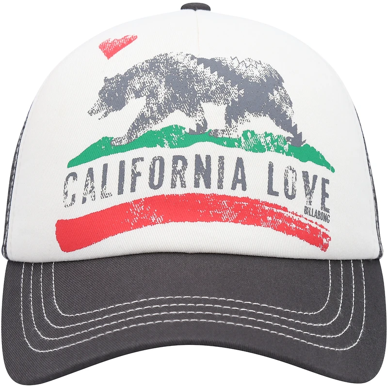 Casquette Snapback Billabong blanc/charbon Pitstop Trucker pour femme