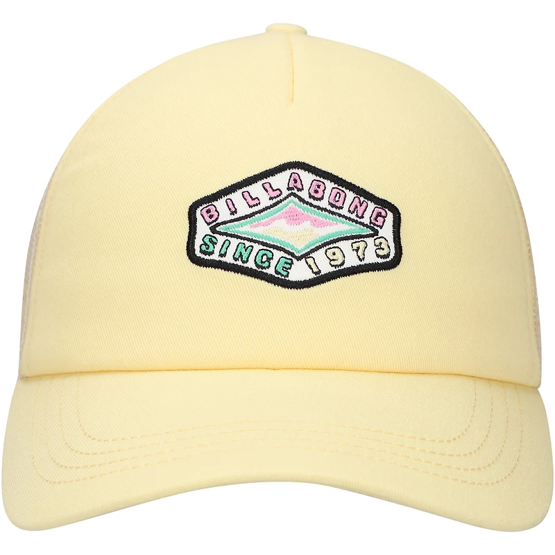 Casquette réglable Billabong jaune Aloha Forever Trucker pour femme