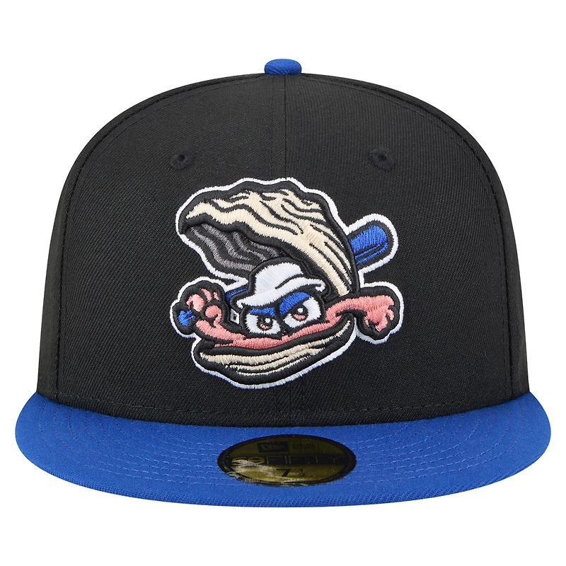 Men's New Era Black/Blue Biloxi Shuckers Authentic Collection 59FIFTY Fitted Hat